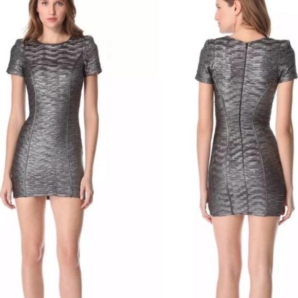 TORN BY RONNY Small KOBO $275 Metallic Stretch  Mini Dress Size S - Picture 1 of 10